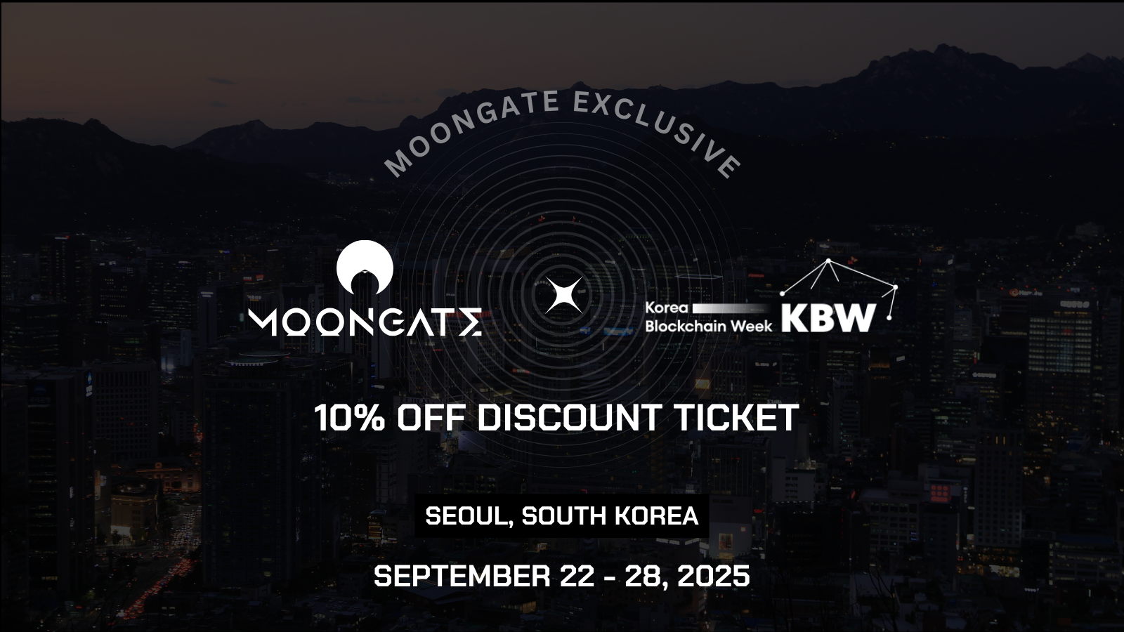 Korea Blockchain Week 10% Ticket Discount | Moongate